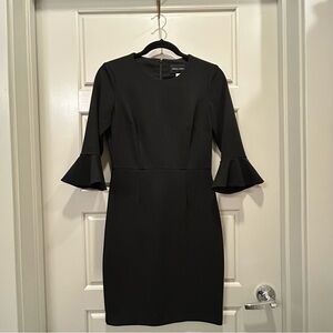 Donna Morgan Black Long Sleeve Dress with Ruffle Cuffs